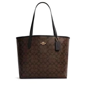 Coach Women's City Tote In Signature Canvas (Brown Black)